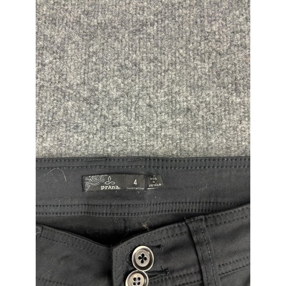 PrAna Pants Womens 4 Short Black Nylon Stretch Hiking Outdoor Travel Cargo - Picture 2 of 9